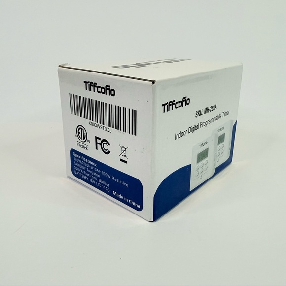 Set2 New TiffcoFio Digital Programmable Timer Outlet 2 Grounded Sockets MH-269A - Picture 4 of 8